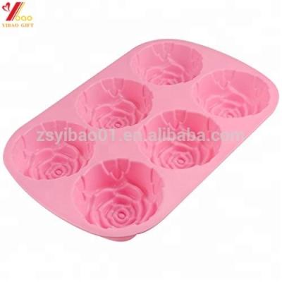 China Viable Rose Silicone Molds Ice Cube Cake Cupcake Soap Molds Cake Decorating Tools for sale