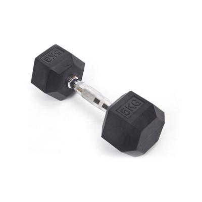 China Wholesale Cheap Price Hex Rubber Coated Dumbbells Dumbbell Rubber Covered For Fitness Exercise for sale