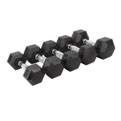 China China Supplier Wholesale Rubber Covered Dumbbell Hex Rubber Coating Adjustable Dumbbells for sale