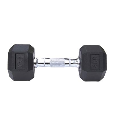 China 2.5-30kg Rubber Covered Dumbbell In 2.5kg Increase Weight Gym Equipment Fitness Hex Dumbbells for sale