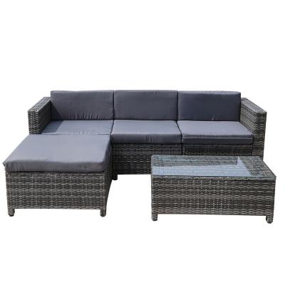 China Easy-carry used balcony rattan set patio rattan wicker furniture outdoor garden set for sale