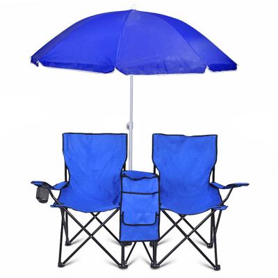 China Customized Padded Outdoor Camping Picnic Canopy Easy-Carry Folding Beach Table And Chair With Cheap Umbrella for sale