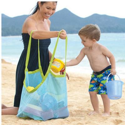 China Roll Up Large Portable Mesh Pool Toy Bag Kids Beach Foldable Beach Toy Storage Bag for sale