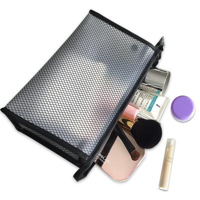 China Wholesale Custom Small Grocery Packing Net Reusable Gift Product Fashion Zipper Cosmetic Makeup Mesh Bag for sale