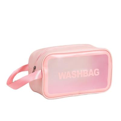 China Large Capacity PVC Wash Bag Eco-Friendly Transparent Cosmetic Waterproof Batch Shower Bag PU Bag Custom Logo Small for sale