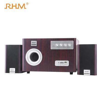 China Phone Operate RHM 2.1 Retro Speakers System FM Design Multimedia Computer Game Speaker Powered for sale