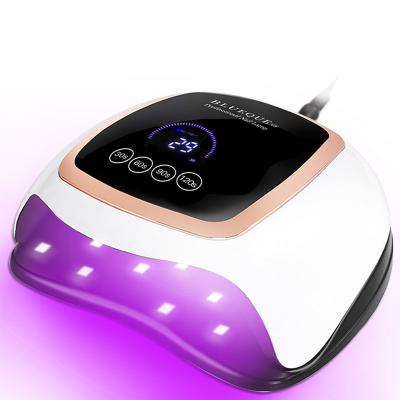 China LED Nail Dryer 2021 Smart High Power LCD Touch Screen Two Hands Nail Lamp UV Polish Fast Cure Rechargeable UV Led Dryer For Nails for sale