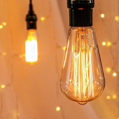 China Decorative Light Aluminum E26 110V ST64 40W 60W Amber Vintage Antique Edison Bulbs Decorative Lights for sale