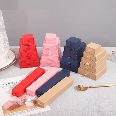 China Gift Packing Wholesale Black White Blue Pink Blue White Earrings Necklace Display Gift Drawer Jewelry Packaging Box With Logo for sale