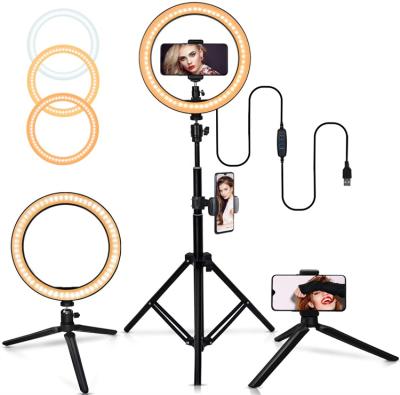 China PORTABLE Clip Mini Selfie Light For Youtube Live Stream Makeup Photography Visual Ring Holder Led Flash Portable Tripod for sale