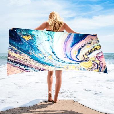 China Customized microfiber QUICK DRY with micro fiber free custom microfiber sublimation sand logo printing quick dry custom beach towel for sale