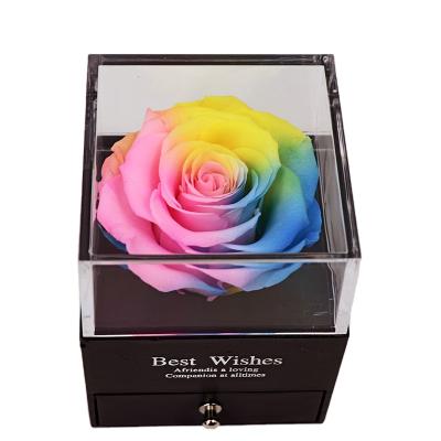 China Gift box preserved real Rose, eternal rose, red and pink rose, unfading and decorative crafts for sale