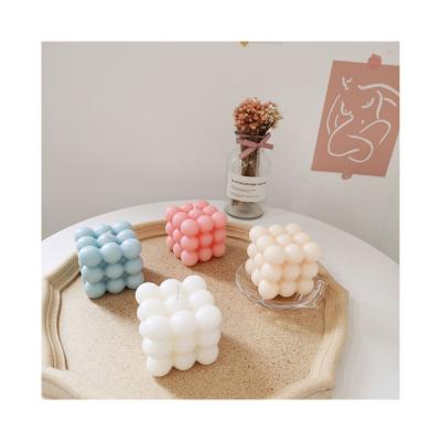 China Cute Bubble Aromatherapy Candles Romantic Cube Bubble Candle Scented Relaxation For Photography Cube Candle DIY Birthday Gift for sale