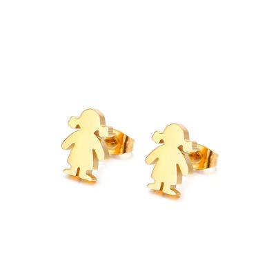 China New Design Cheap Fashion Jewelry Gold Fashion Jewelry Stainless Steel Single Ear Studs For Girls for sale