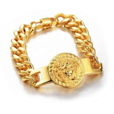 China Wholesale 316L Stainless Steel Chain Link Chain Gold FASHION Inspired Women's Cuban Bracelet for sale