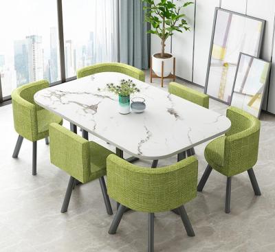 China 2022 Convertible Modern Nordic Combination Space Saving Fabric Dining Table And Chair Set Wholesale Modern Marble for sale