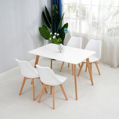 China Modern Design Convertible Dining Chairs White Table Set Of 4 Solid Comfortable Wooden Legs And Chair Set for sale