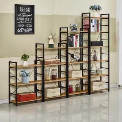 China Adjustable Living Room Shelf 4 Tier Space Saving Triangle Tube Frame MDF Toy Storage Shelf Metal Shelf (Height) for sale