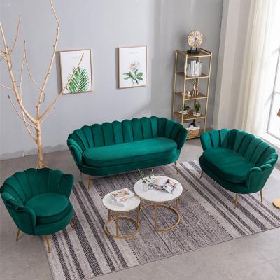 China Nordic Modern Velvet Hot Sale Living Room Furniture Two Seats Leisure Chair High Quality Green Velvet Sofas for sale