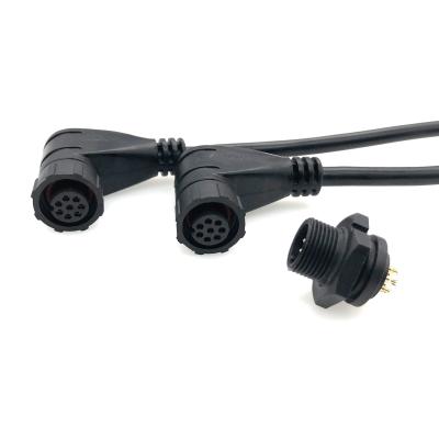 China Waterproof Automotive M14-8 Pim Butt Lde Electric Socket Ip67 90 Degree Elbow Connector for sale