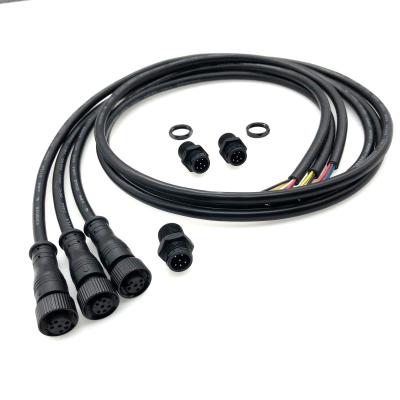 China Seat 6 Pim Female Headband Wire Equipment Round Male Signal Sensor Automobile Sensor Socket M12 Socket Panel Waterproof Connection Pipeline for sale