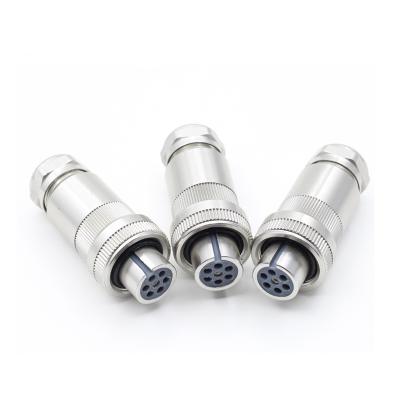 China Custom Plastic Electromechanical Metal 7 Core Connector Aviation Circular Connector 7 Core Hydraulics Proportional Valve Plug Connector for sale