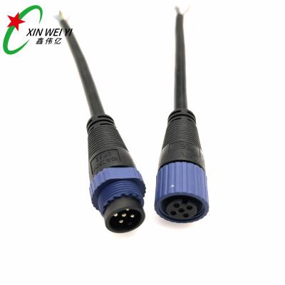 China XWY M16 Outdoor Sensor Cable Connector 5 Pin Male Female Quick Lock Automotive Waterproof Type For LED Lighting Street Light Adapter Cable for sale