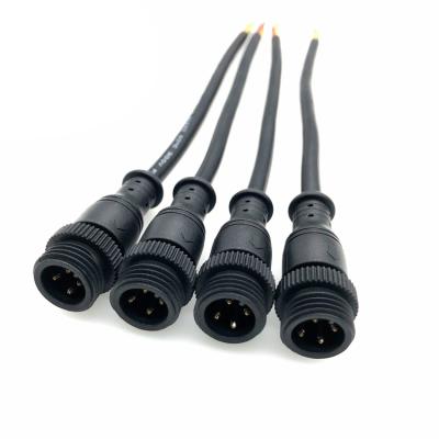 China M15 Sensors Wire 4p Plug Male Connector Automotive Waterproof Outdoor Led Cable Connector for sale