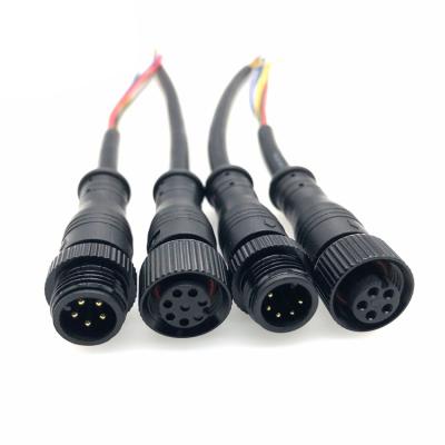 China Waterproof M12 Automotive Sensors 5p Metal Plug Male / Female Outdoor Lead Wire And Connector Cable Connector Pair for sale