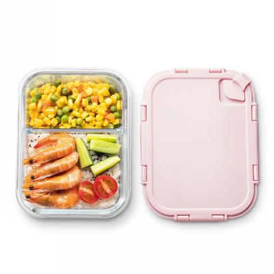 China RELEA High Borosilicate Glass Food Storage Containers Disposable Bento Box for sale