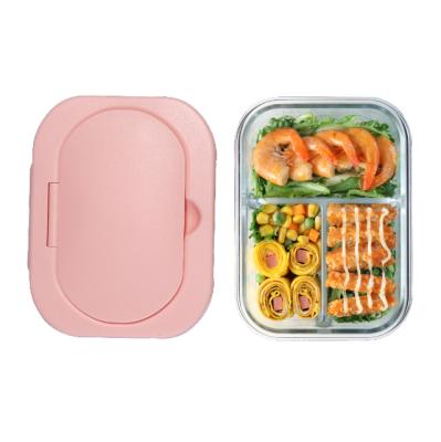 China Microwavable Eco-Friendly BPA Free Keep Cool Food Meal Prep Lunch Box Bento Glass Food Storage Container Set With Airtight Lid for sale