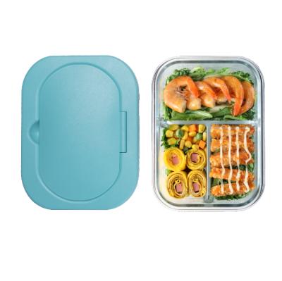 China BPA Free and Leak Proof Microwavable Airtight Glass Food Storage Containers, Glass Meal Prep Containers, Glass Lunch Bento Boxes Sets for sale