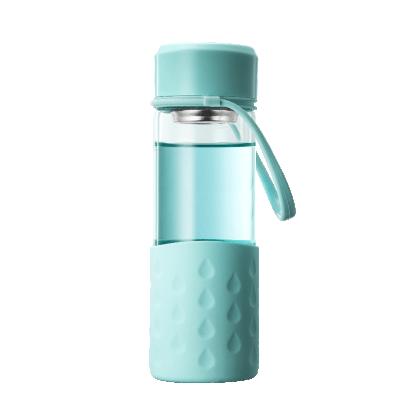 China Relea 360ML Promotion Borosilicate Recycled Glass Water Bottle for sale