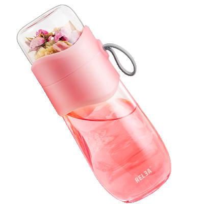 China Relea New Design Double Water Glass Bottle With Stainless Steel Tea Shelf for sale