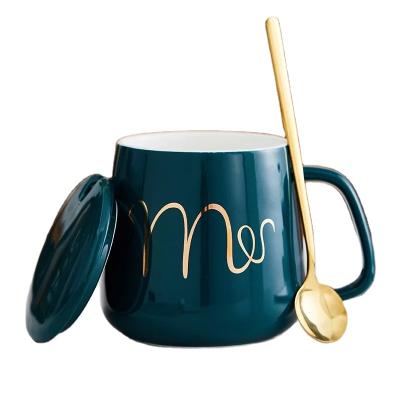 China XY-030 BRIEF Ceramic Coffee Cup With Handle Gift Cup Coffee Mug With Coaster Heater en venta