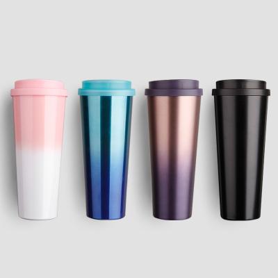 China Stainless Steel Travel Insulated Thermos Flask With Lid Coffee Mugs Custom Logo With Straw for sale