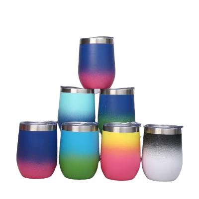 China Stainless Steel Vacuum Insulated Wine Tumbler Egg Shape With Lid Customizable Tumbler en venta