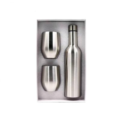 China Hot Sale Gift Set 500ml 304 stainless steel wine bottles with 350ml Wine Tumbler Insulated vacuum tumblers cups 3pcs/set for sale