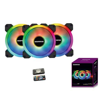 China Computer Case ARGB 3 in 1 PC 120mm RGB Fan with Remote Control and Hub for sale