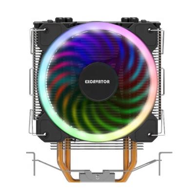 China Competitive Computer Case 4 Pin PWM Copper Heat Pipe CPU Cooler With Colorful LED Fan for sale