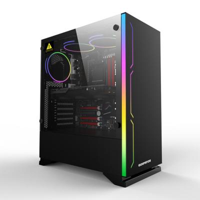 China With Side Panel Window Tempered Glass Side Panel Design Flush Computer Case for sale