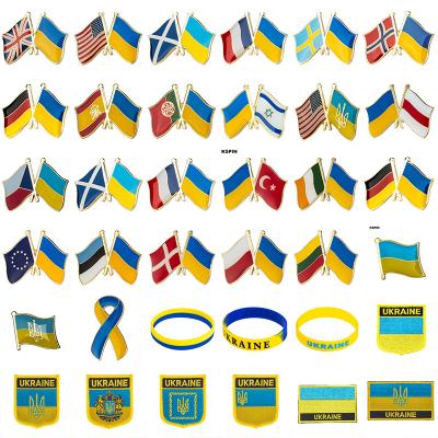 China Europe Ukraine Flag Brooch Pin Lapel Pins Badge Brooch Badges on Backpack Custom Logo for sale