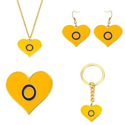 China FASHION Jewelry Intersex Pride Necklace IntersexKey Ring Intersex Badge Set Earrings Intersex Earrings For Women Men Lover Gift for sale