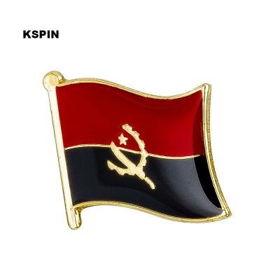 China Europe Angola Flag Badge Lapel Pins Soft Lapel Pin Custom Logo Pin Metal Country National Flag Enamel Pin Brooch for sale