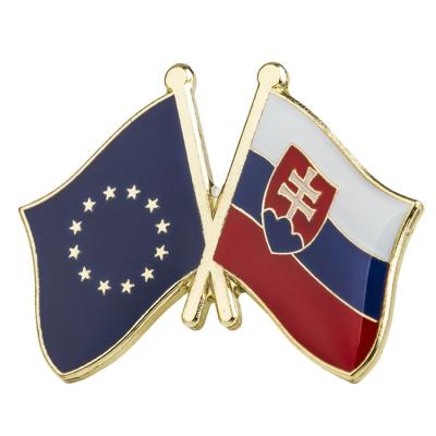 China Europe Collection Souvenirs Wholesale Flag Badge Metal Flag Brooch Pin Ribbon Pin New for sale