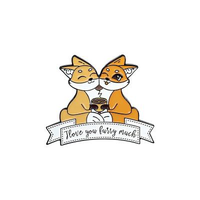 China New Coming From Europe 2022 Ready To Ship Fast Shipping Soft Enamel Fox Lapel Pins Animal Badges for sale