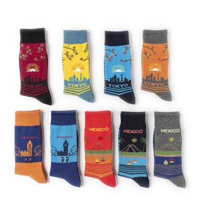 China Wholesale Custom Soft Comfortable fashion Happy Designer Crew Bamboo Socks for Men for sale