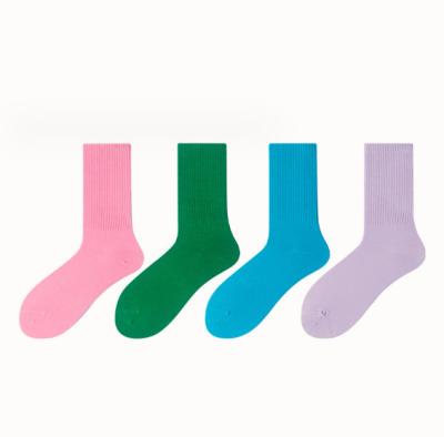 China Custom Logo Women Colorful Pure Cotton Socks for sale