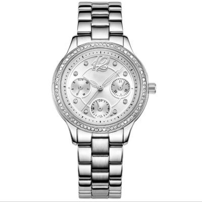 China Stylish Style Diamond Waterproof Custom Design Chronograph Multifunctional Ladies Watches for sale