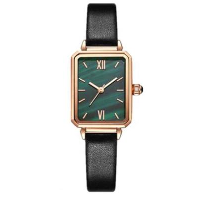 China Green Starry Ladies Watch Square Waterproof Leather Strap Wristwatches 5atm Simple Design Quartz Retro DIVER Watch Woman for sale